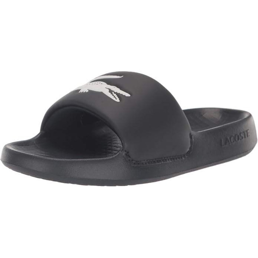 Lacoste Sandalia Serve Slide 1.0 Para Mujer Women Size 9 Black Synthetic Slip On